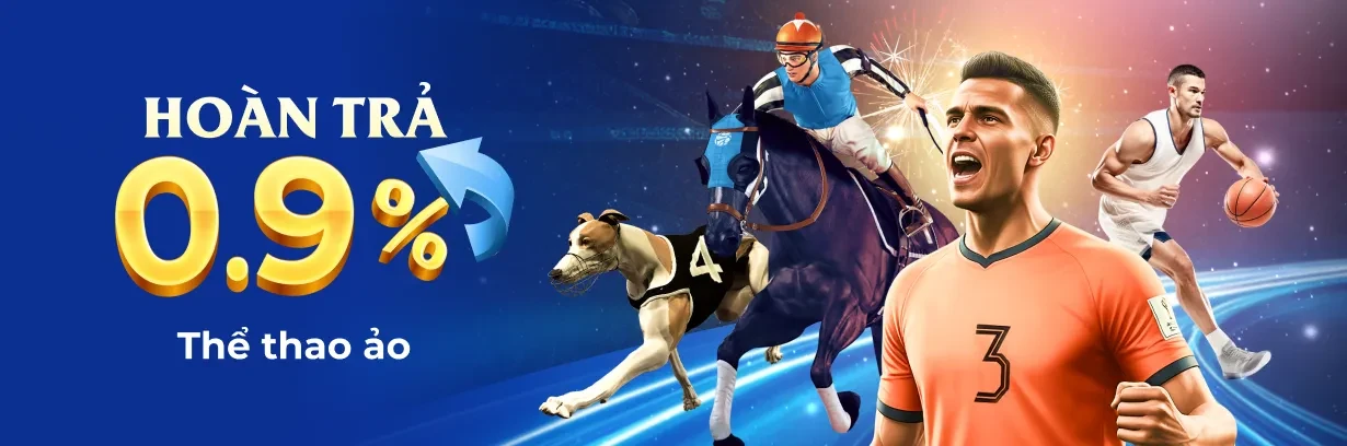 ONE88 Hoàn trả 0.9% khi cược Thể Thao Ảo tại ONE88, nhận thưởng mỗi ngày.